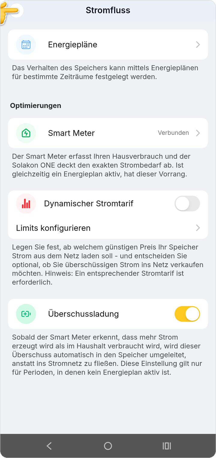 Der Status Verbunden zeigt, dass Shelly Pro 3EM und Solakon ONE gekoppelt sind.