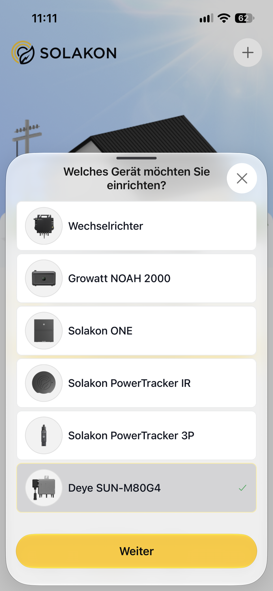 Gerät auswählen: Deye SUN-M80G4