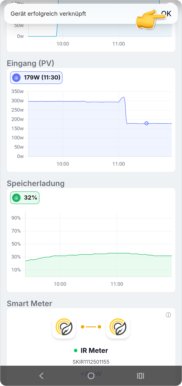 Gerät erfolgreich verknüpft