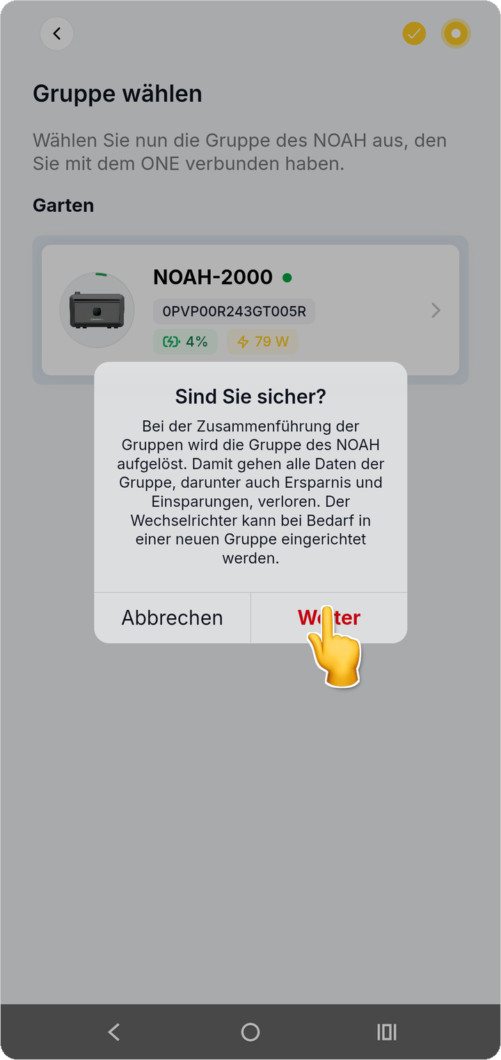 Zusammenführung bestätigen