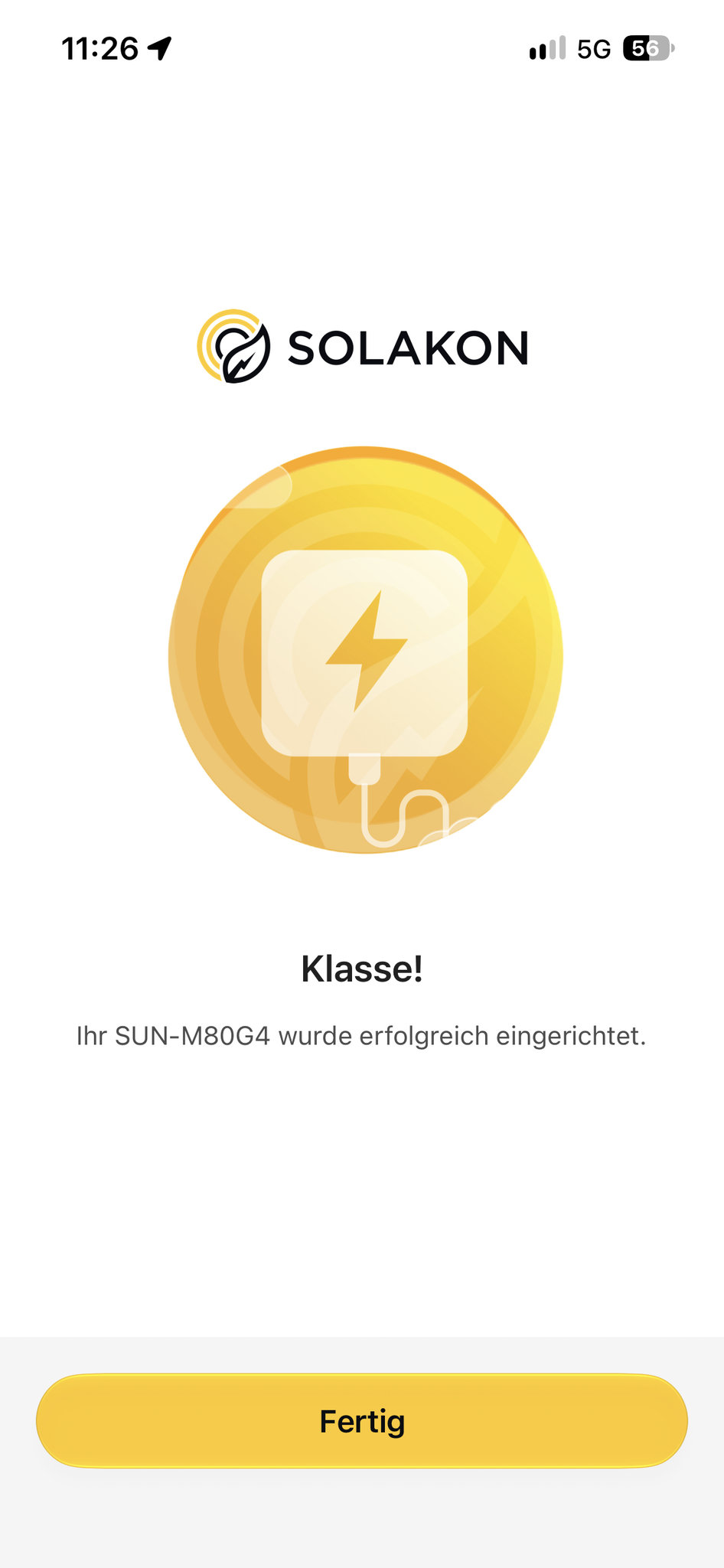 Einrichtung erfolgreich