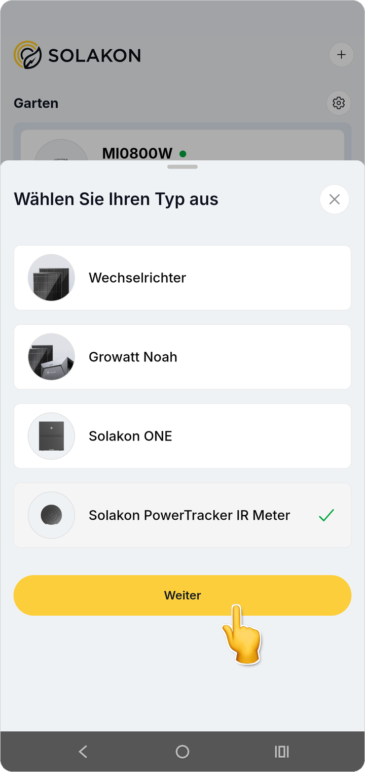 Auswahl bestätigen