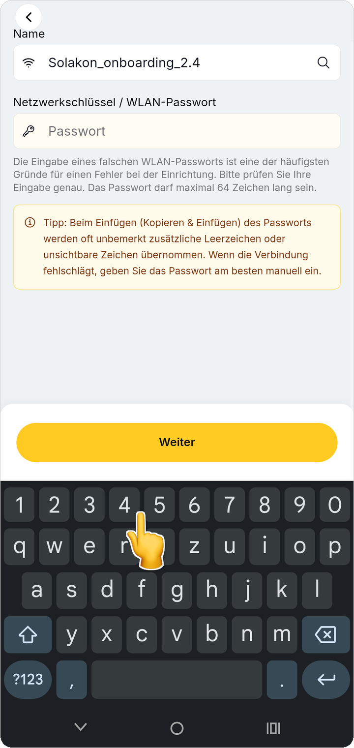 Passwort eingeben