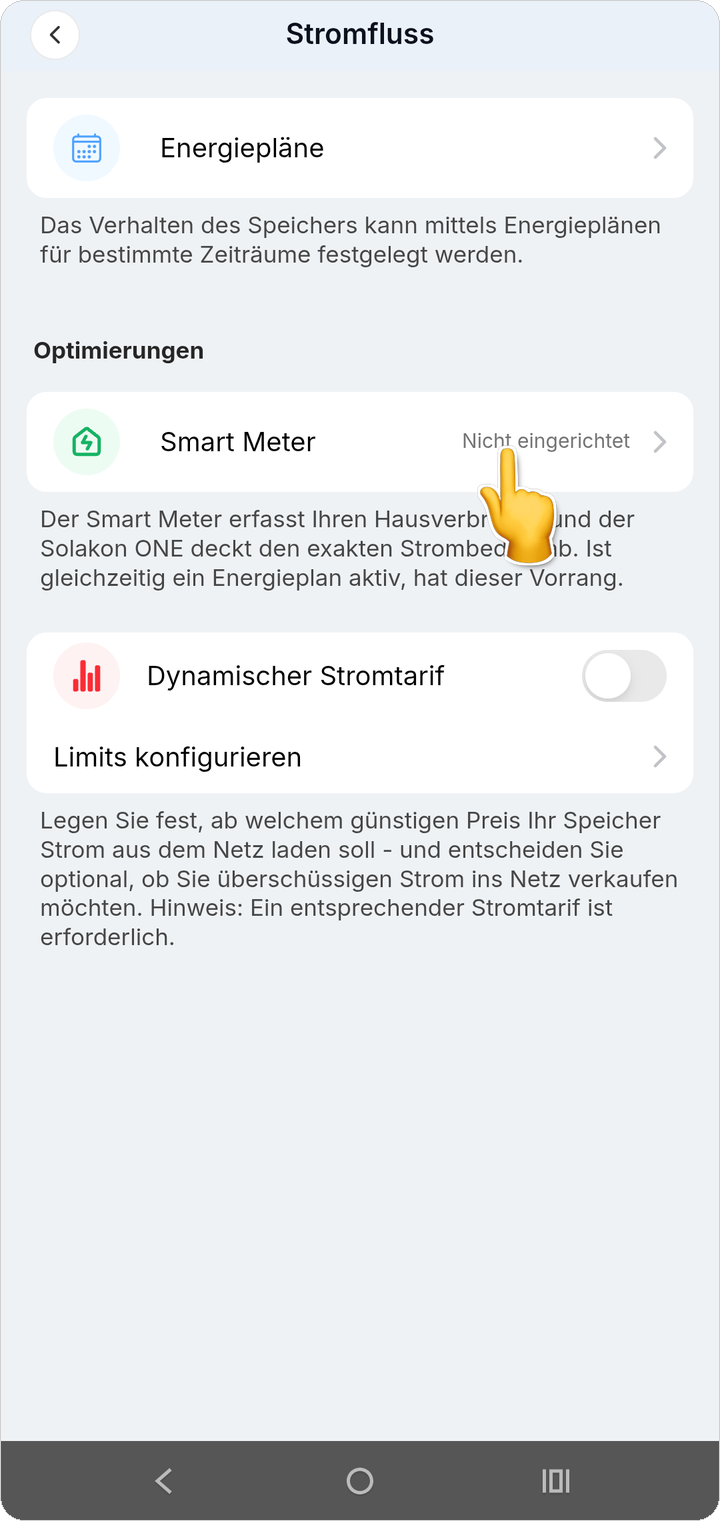 Hier starten Sie die Smart-Meter-Einrichtung.