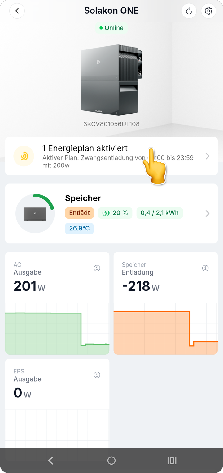 Über die Energieplan-Karte wechseln Sie in den Bereich Stromfluss.