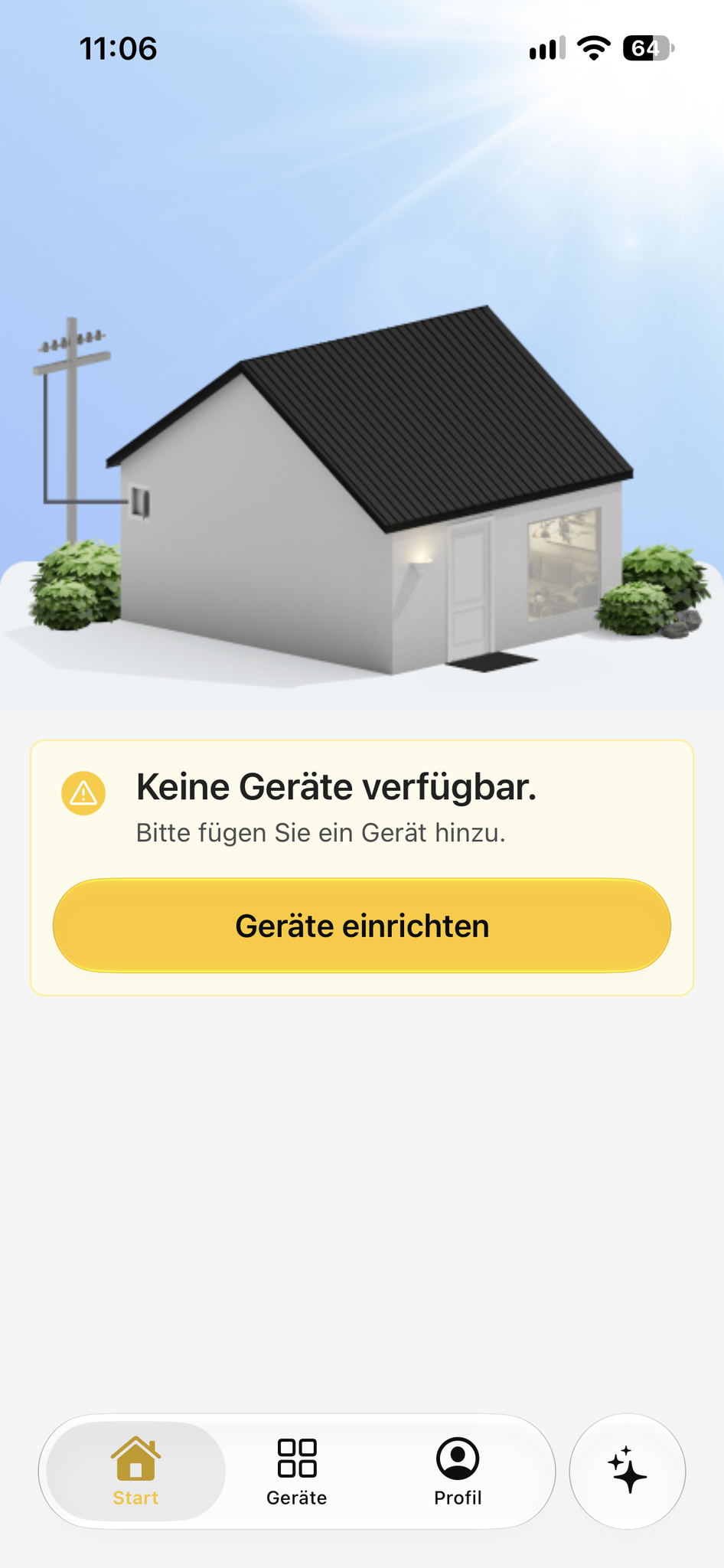 Startseite ohne Geräte