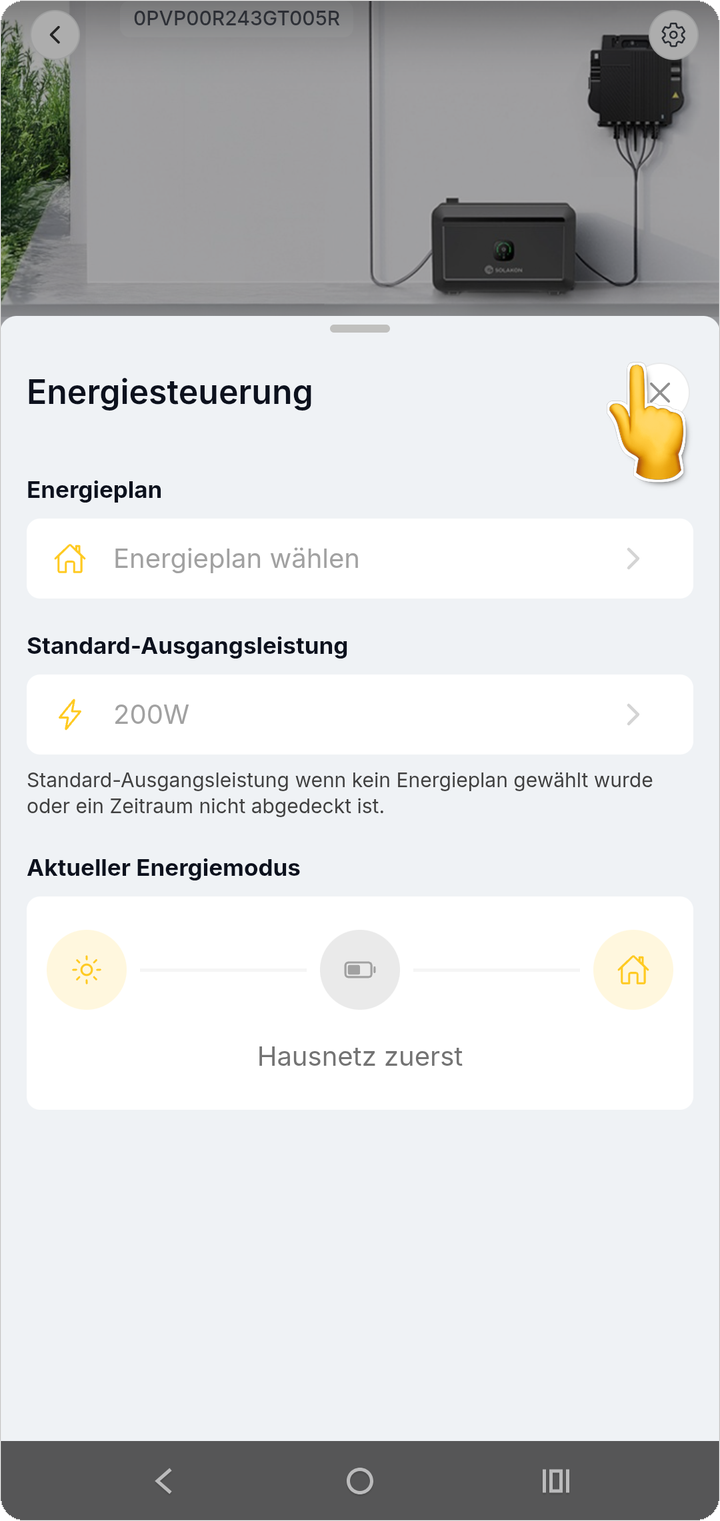 Sheet schließen