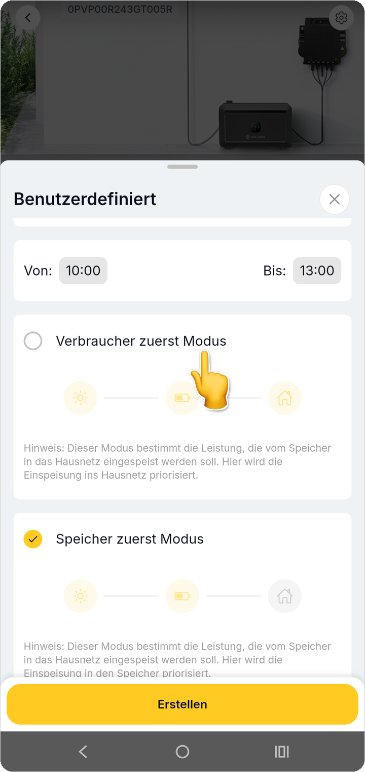 Betriebsmodus wählen