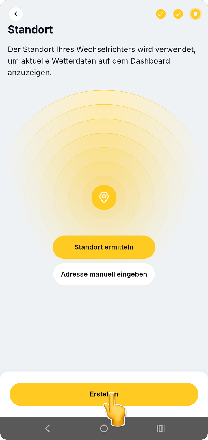 Standort prüfen und System erstellen