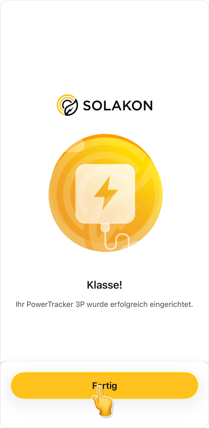 Klasse! PowerTracker 3P erfolgreich eingerichtet