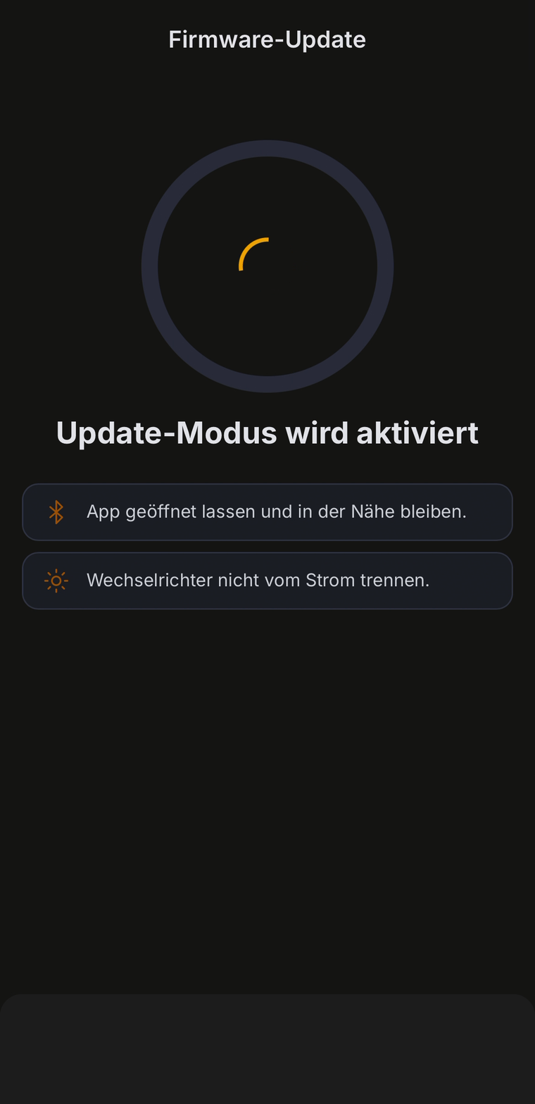 Bildschirm Update-Modus wird aktiviert