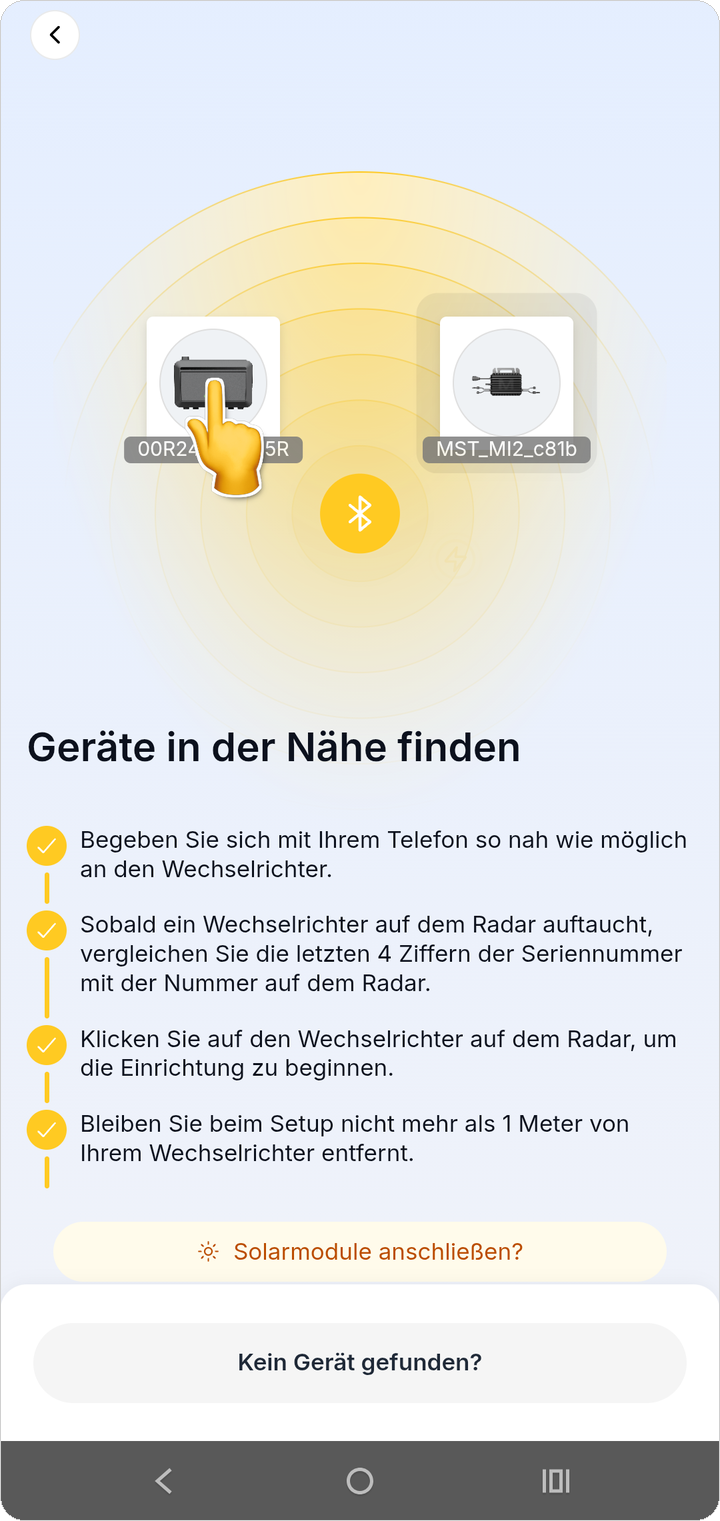 Gefundener Speicher auf dem Radar