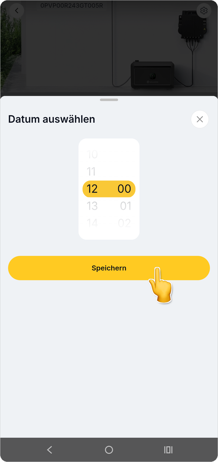 Endzeit 12:00 auswählen