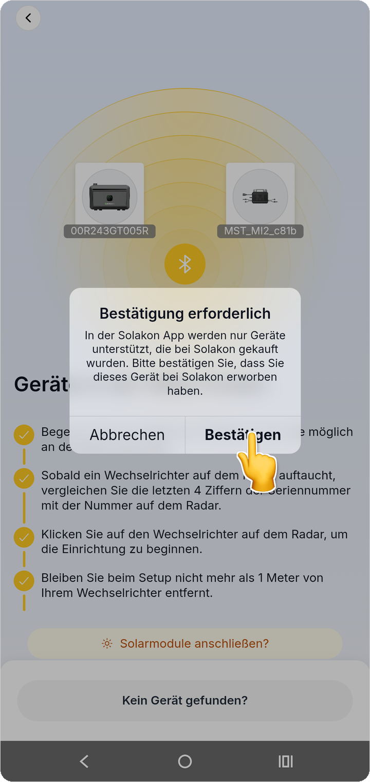 Bestätigung erforderlich