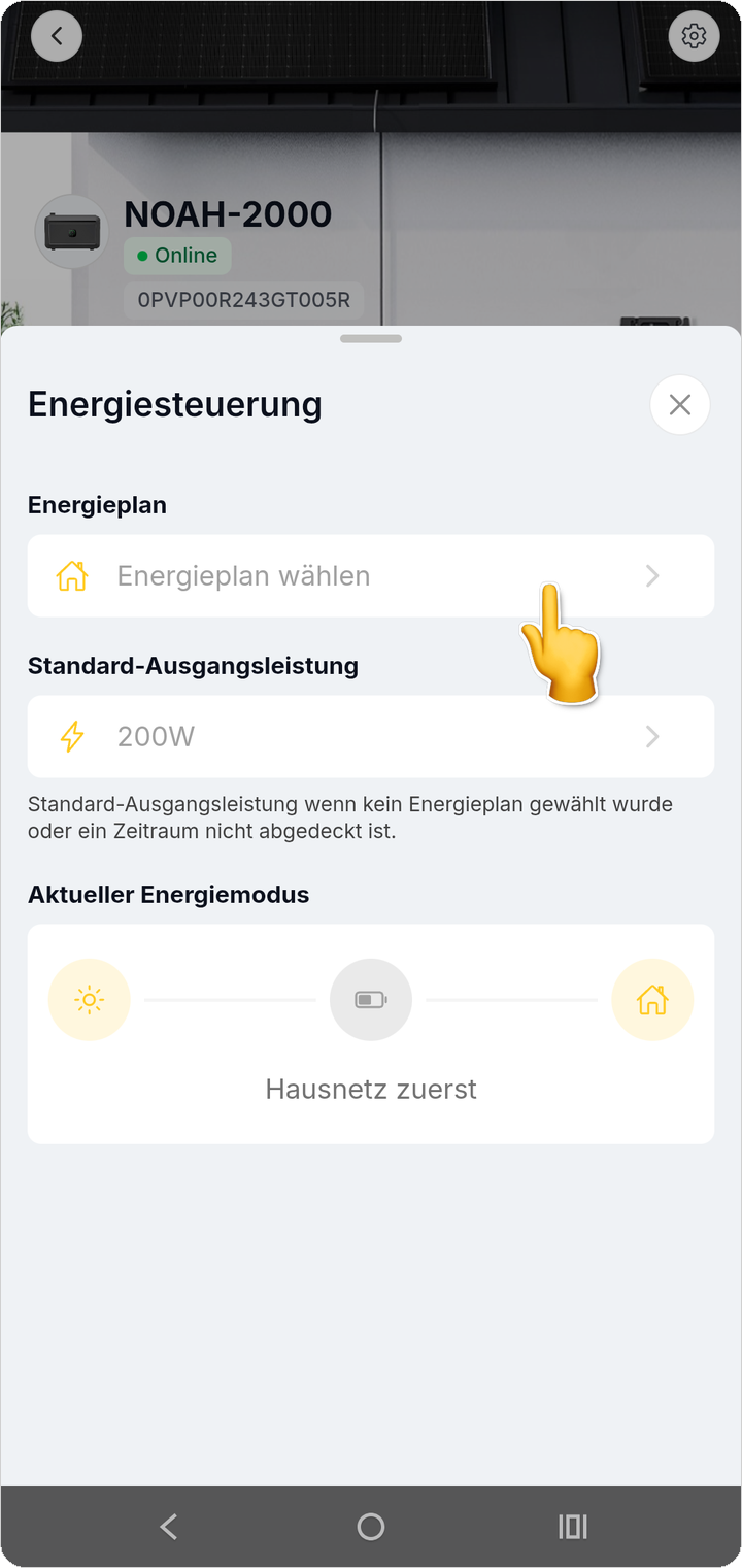 Sheet Energiesteuerung